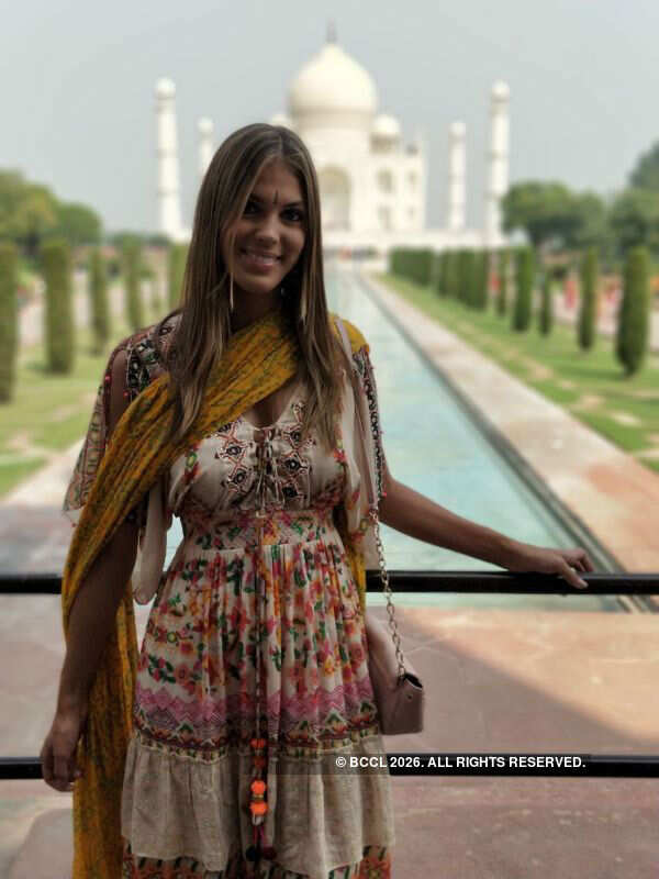 Miss Universe 2016 Iris Mittenaere visits Taj Mahal