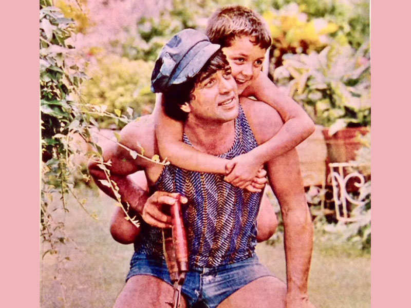 Pic: Bobby Deol piggybacks on daddy Dharmendra in a throwback picture