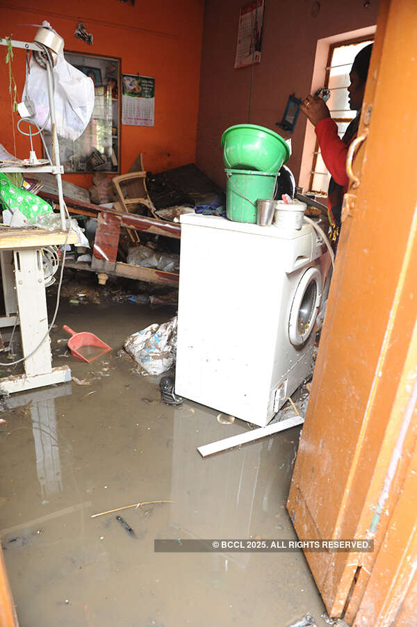 A view of a flooded house
