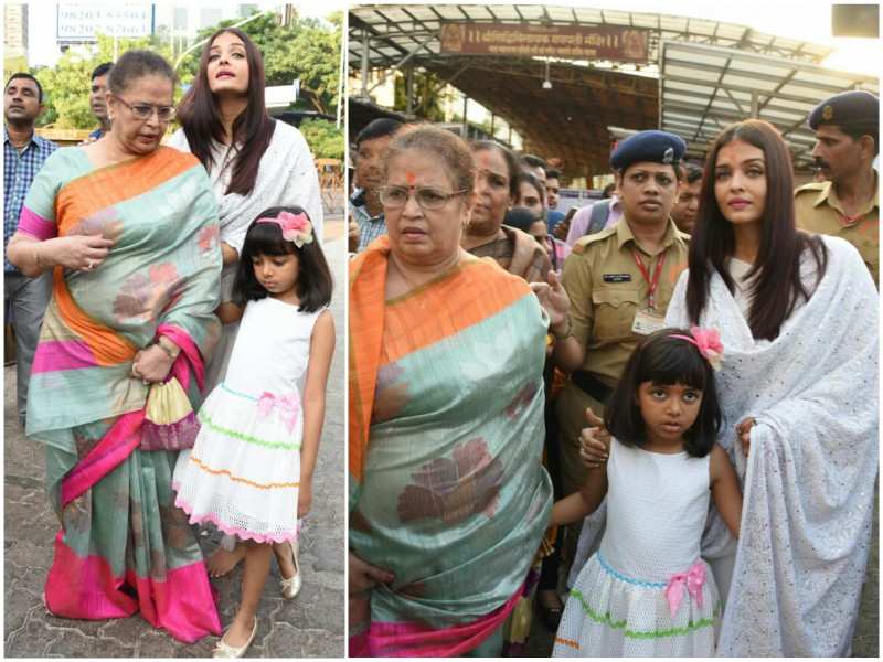 Pic Aishwarya Rai Bachchan Seeks Siddhivinayak S Blessings Along With Mother Vrinda And Daughter Aaradhya