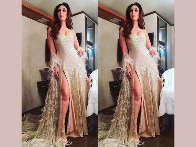 Pic: Kareena Kapoor Khan ups the glam quotient in a golden gown