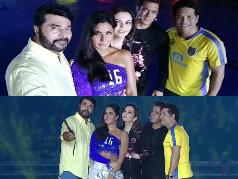 Salman Khan, Katrina Kaif, Sachin Tendulkar and Mammootty pose for a star studded selfie