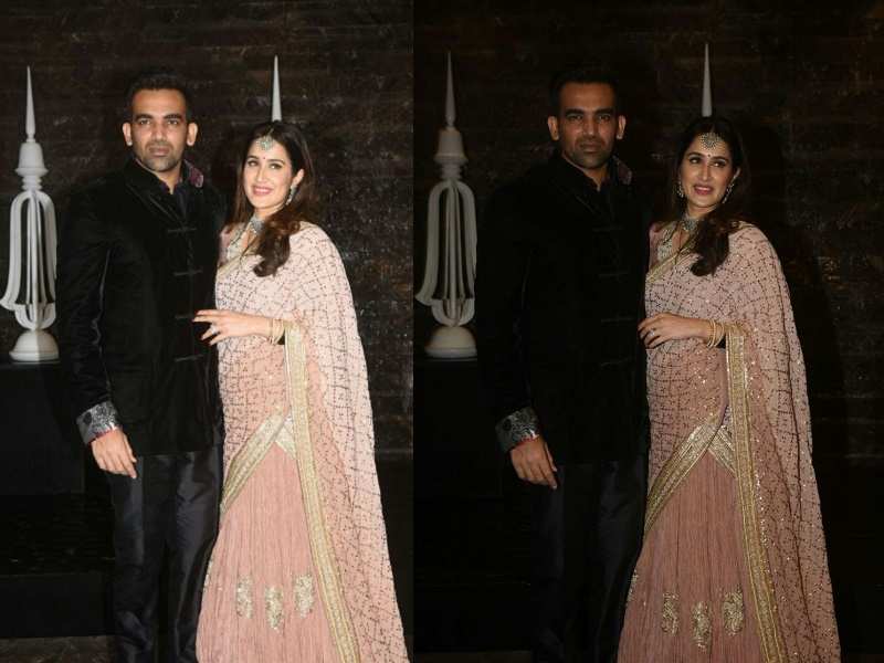 Newlywed Sagarika Ghatge and Zaheer Khan look stunning at their wedding reception