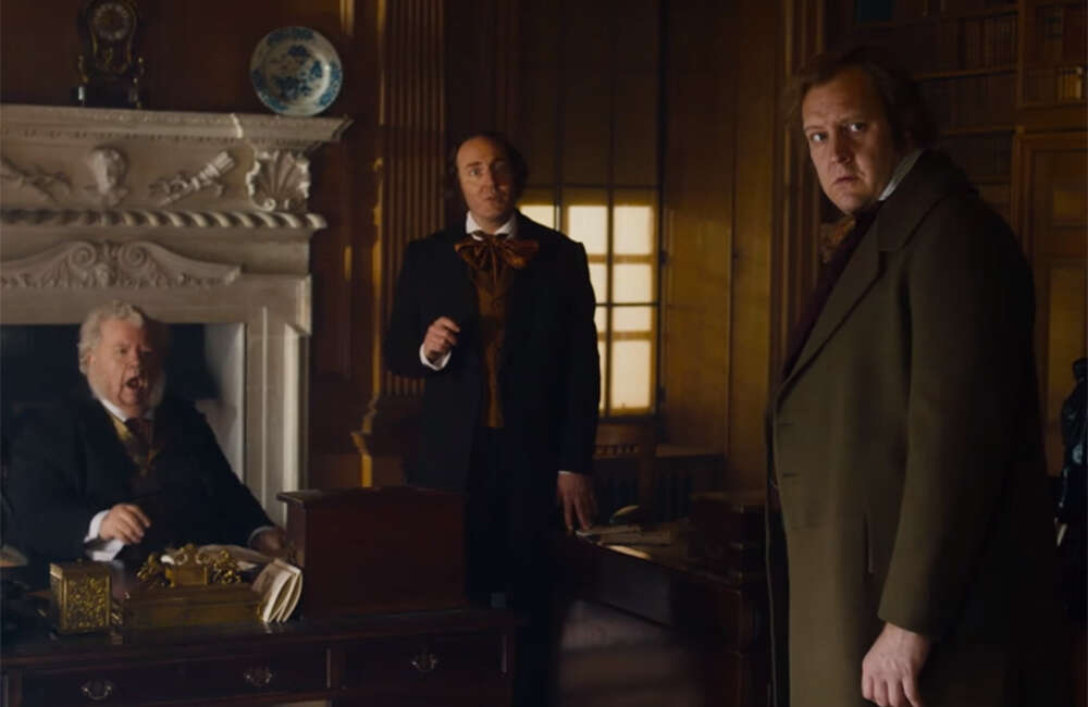 A still from The Man Who Invented Christmas