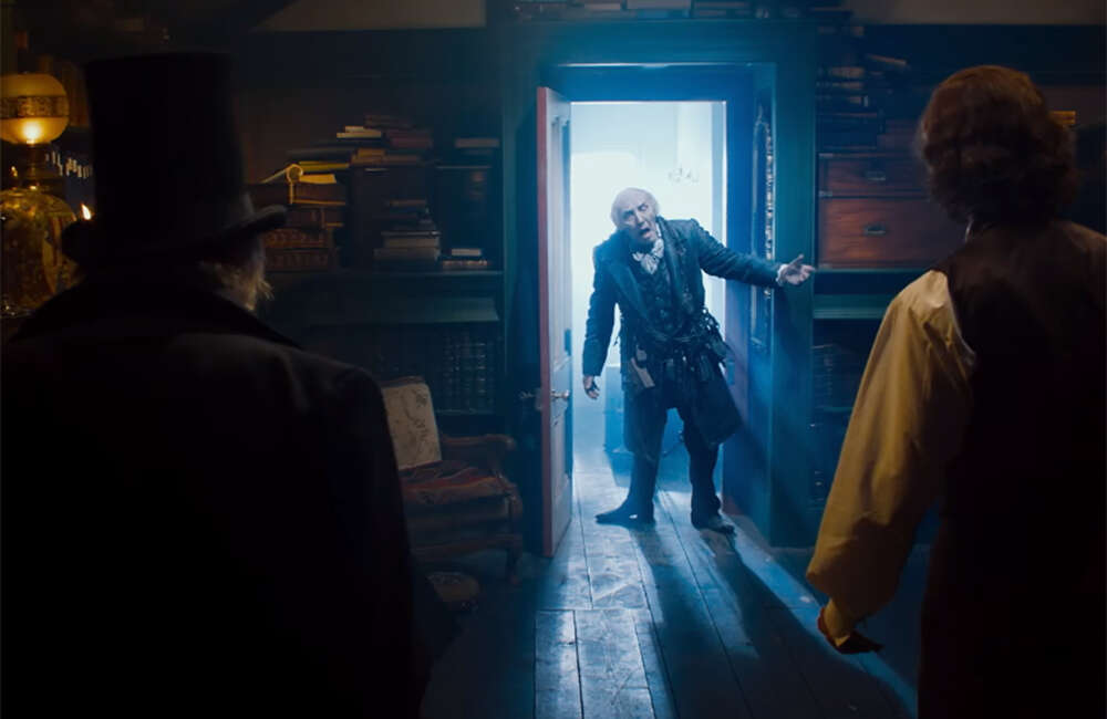 A still from The Man Who Invented Christmas