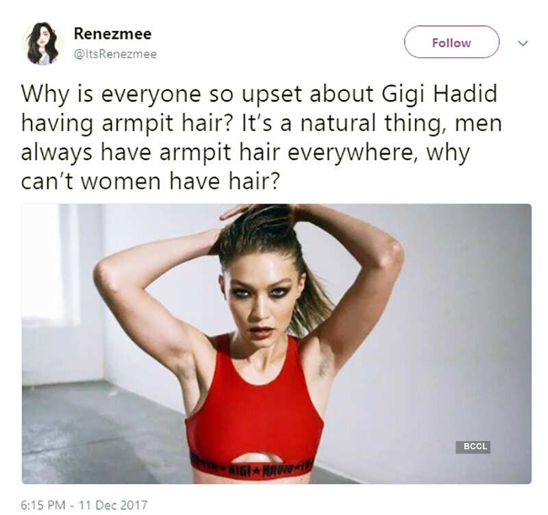 Gigi Hadid's armpit controversy on social media