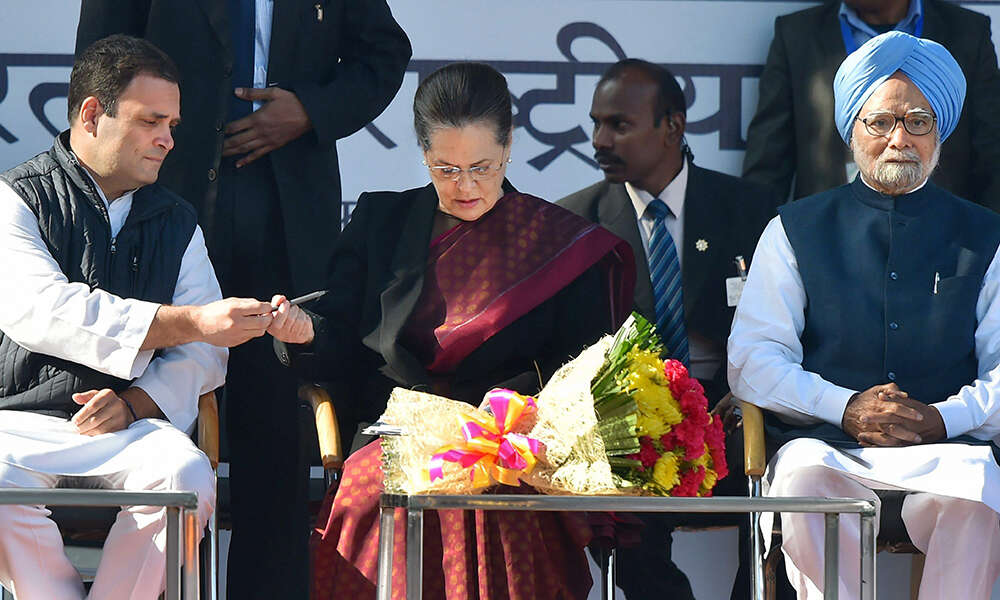 Rahul Gandhi, Sonia Gandhi and Manmohan Singh