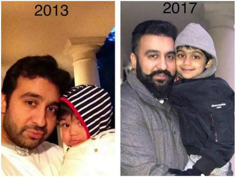 Shilpa Shetty S Husband Raj Kundra Shares A Then And Now Picture With Son Viaan