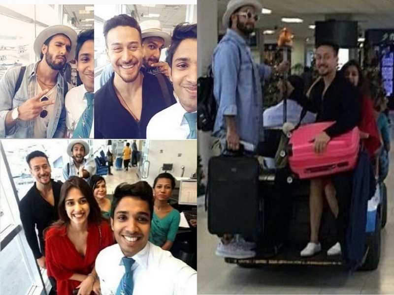 Pic: Ranveer Singh bumps into Tiger Shroff and Disha Patani at Sri Lankan airport