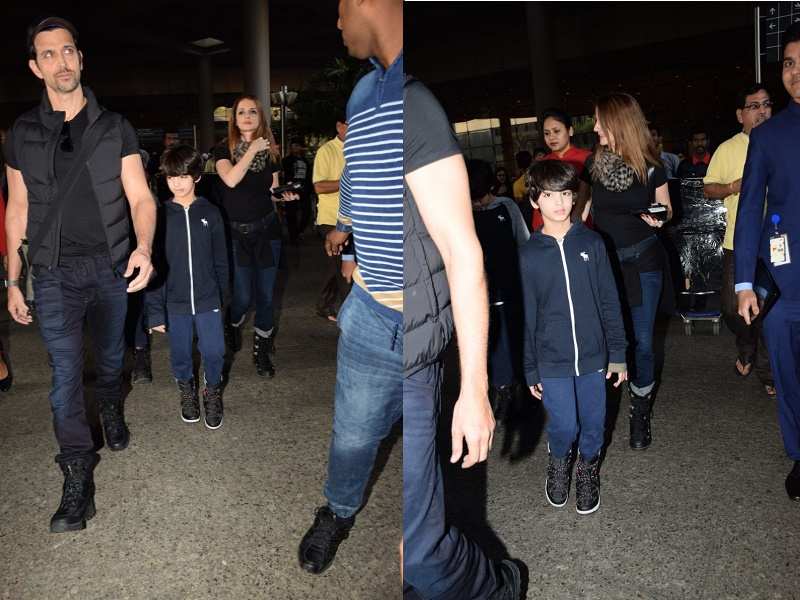 Pic: Hrithik Roshan spotted with ex-wife Sussanne Khan and kids at the airport