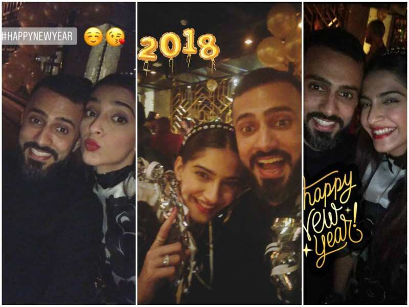 Pics: Sonam Kapoor rings in New Year with alleged beau Anand Ahuja