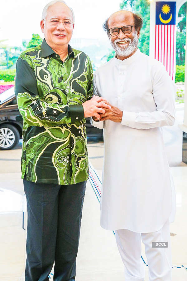 Superstar Rajinikanth meets Malaysian Prime Minister Najib Razak 