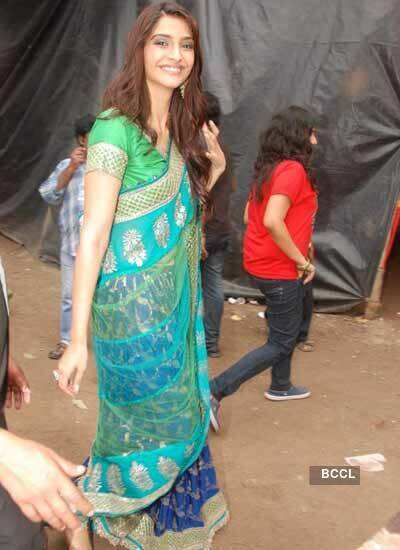 Sonam spotted in saree