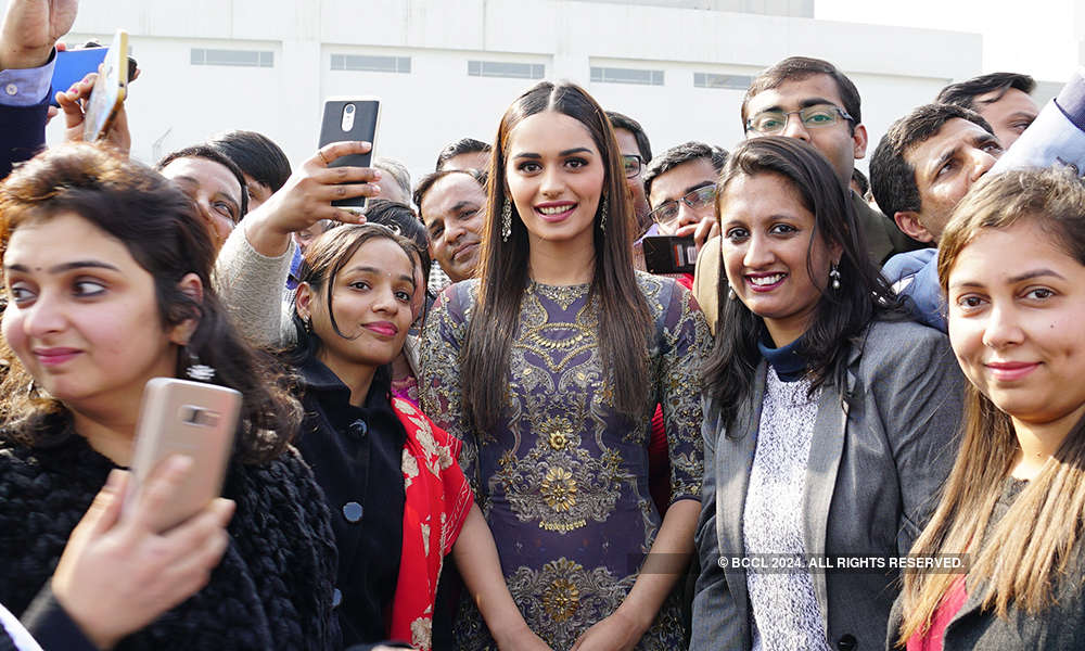Miss World 2017 Manushi Chhillar visits Bennett University