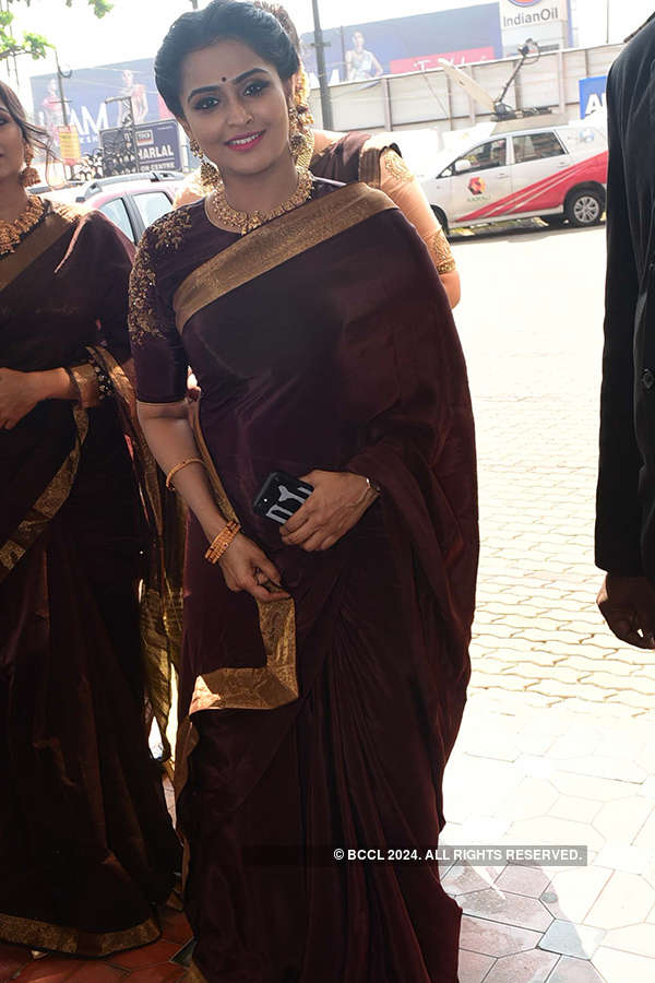 A guest arrives at a lunch reception hosted during Malayalam actress ...