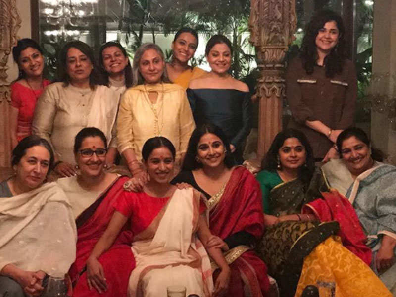 Pic: Swara Bhasker is all smiles with Jaya Bachchan, Vidya Balan, Konkona Sensharma and Ashwiny Iyer Tiwari on Basant Panchami
