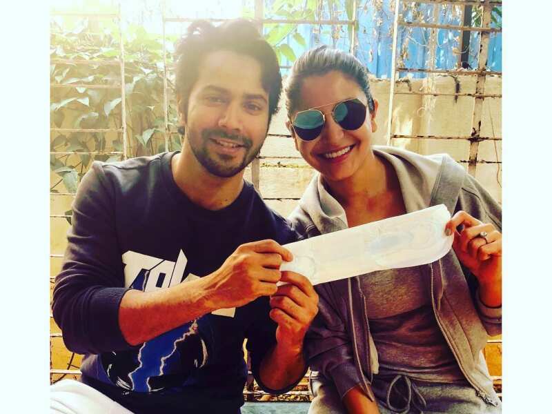 'PadMan' challenge: Varun Dhawan and Anushka Sharma pose 