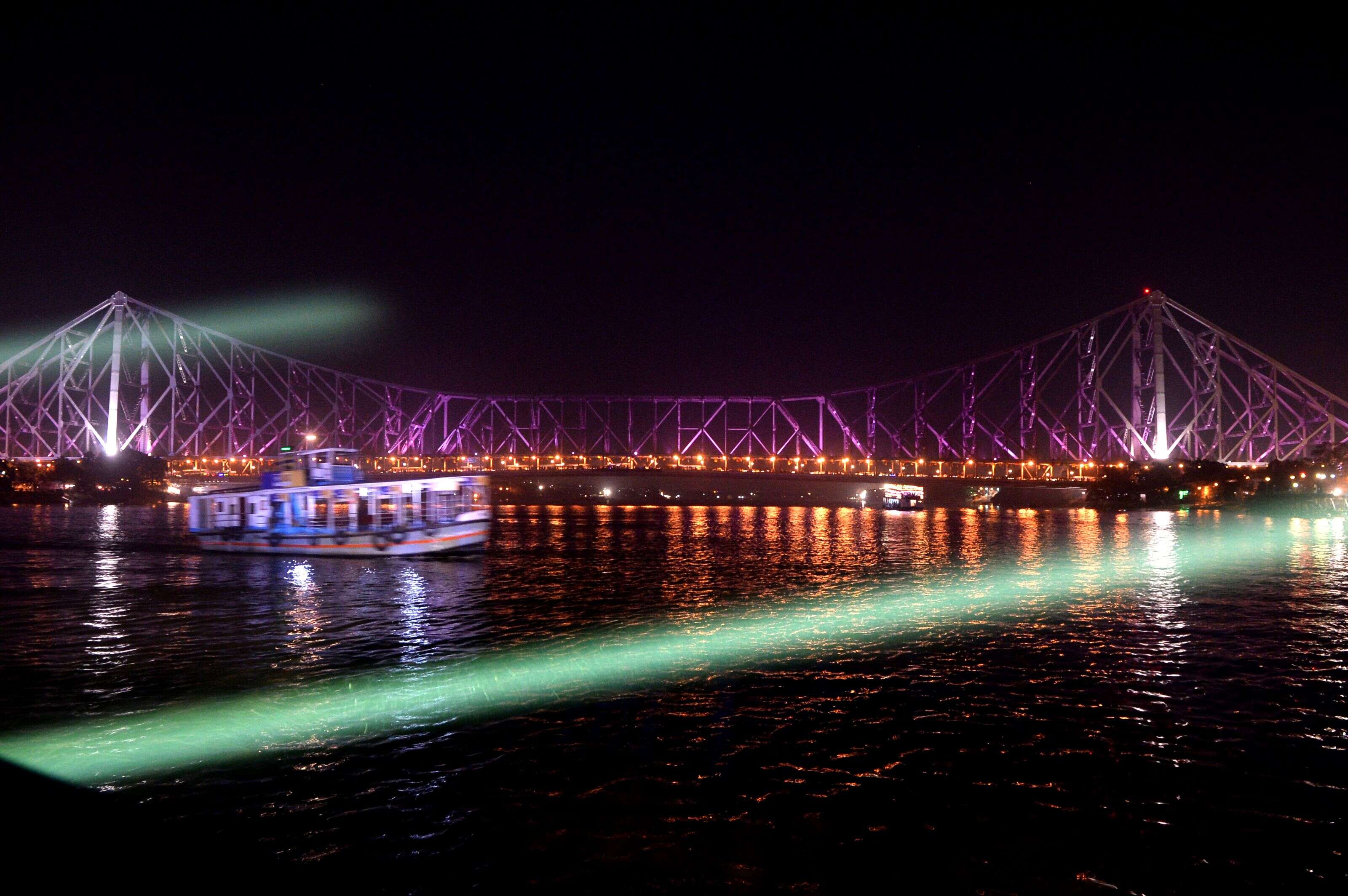 Howrah Bridge At Night
