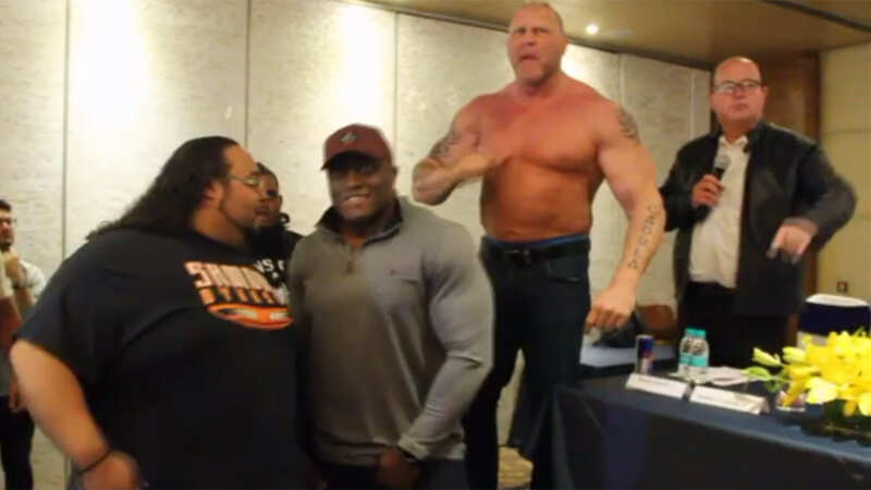 Canadian wrestler Brody Steel threatens Tiger Rapta
