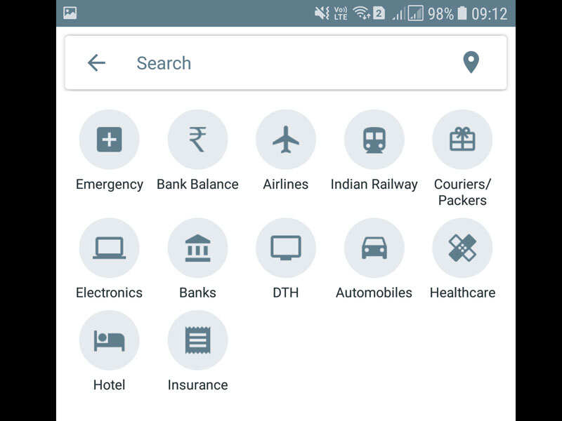 Search numbers/contacts with names, e-mail IDs