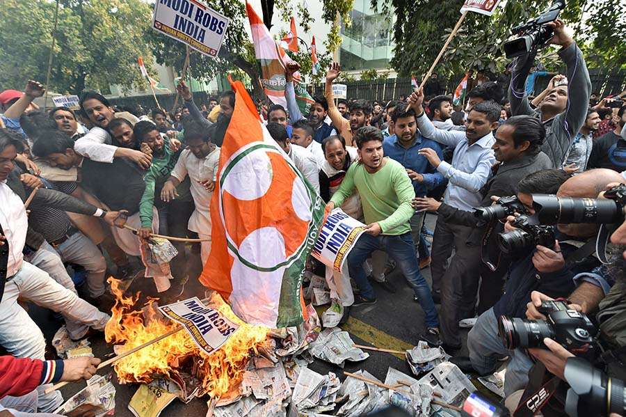 Congress holds protest against Nirav Modi