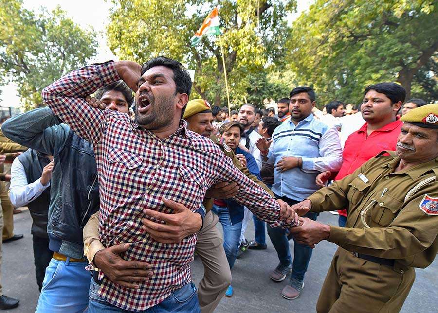 Congress holds protest against Nirav Modi