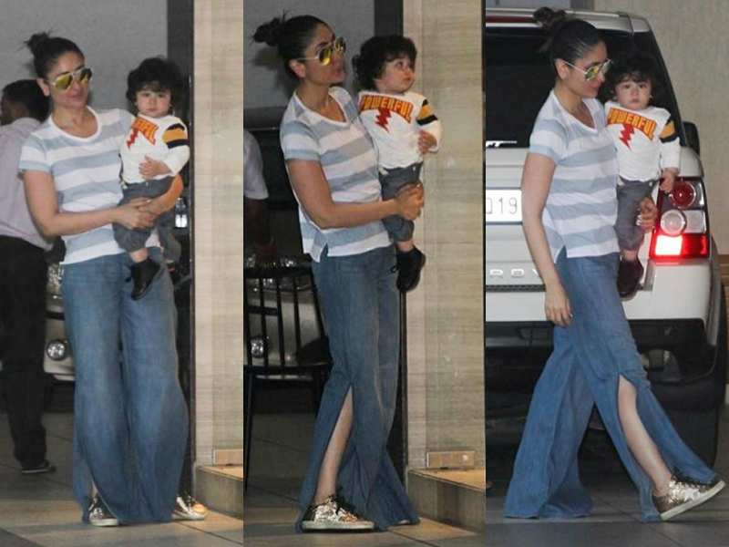 Pics: Taimur steps out with mommy Kareena Kapoor Khan to granny's house