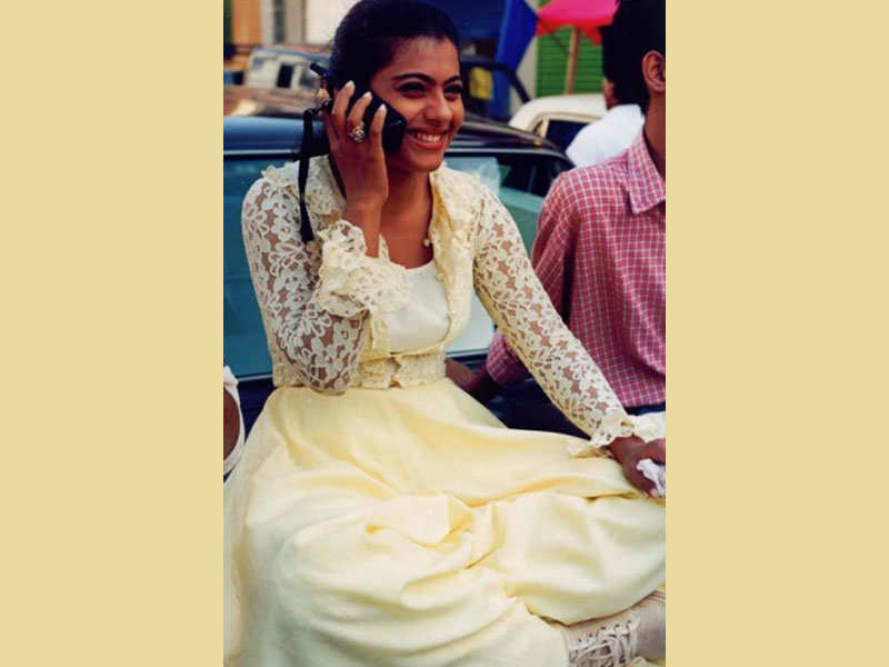 Pic: Kajol reminisces good old days of big phones and comfortable shoes