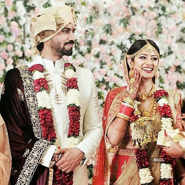 Newly-weds Gaurav Chopra and Hitisha's wedding reception