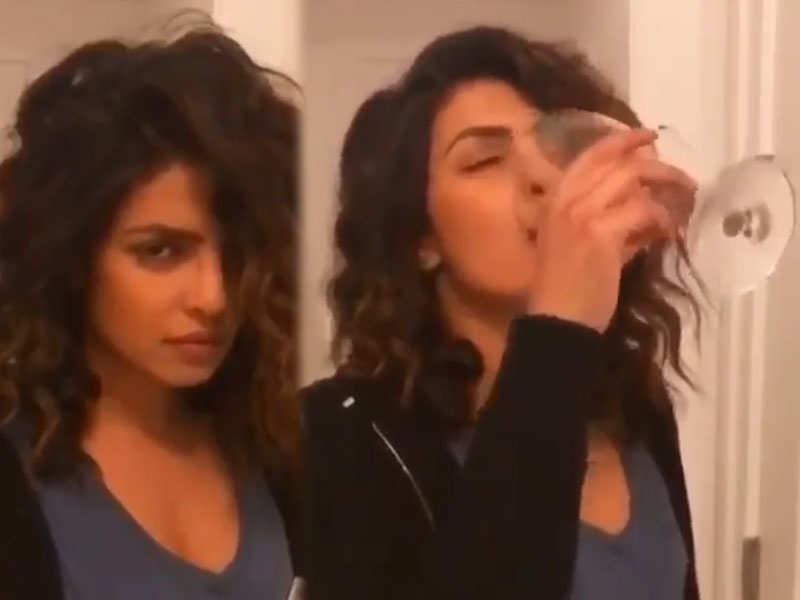 Watch: Priyanka Chopra breaks a glass on her head after a "bad day" at work
