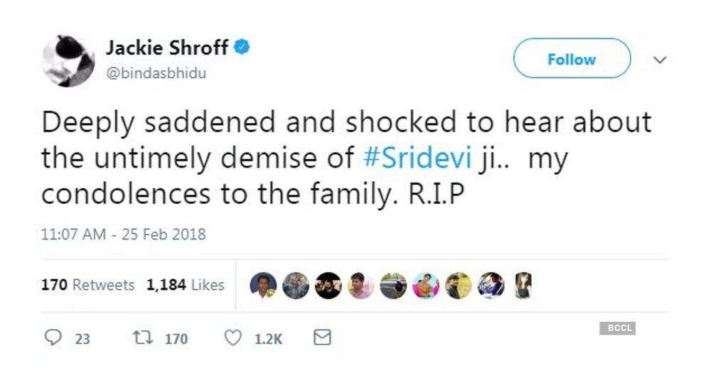 Celebs in solidarity over Sridevi's death