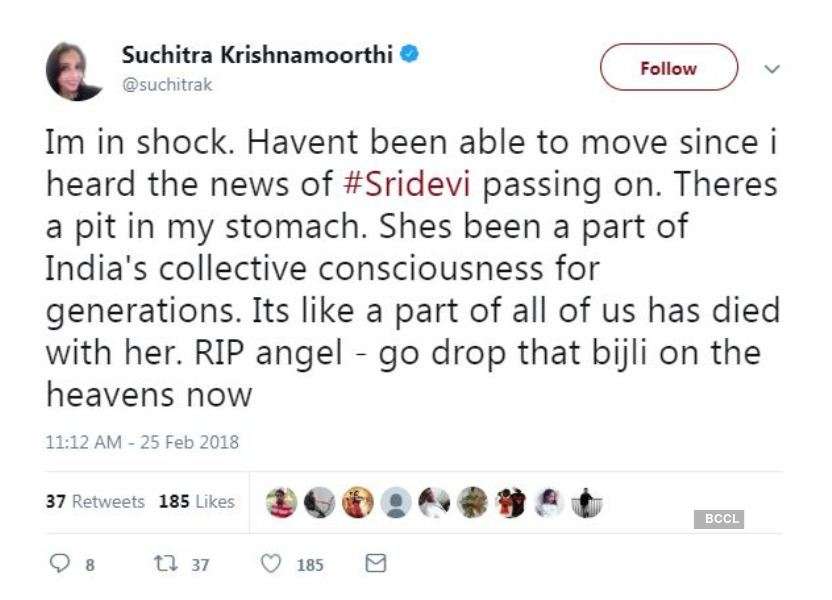 Celebs in solidarity over Sridevi's death