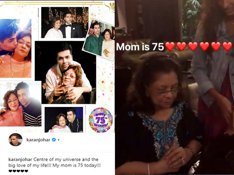 Photo: Karan Johar has the sweetest message for mom Hiroo Johar on her 75th birthday