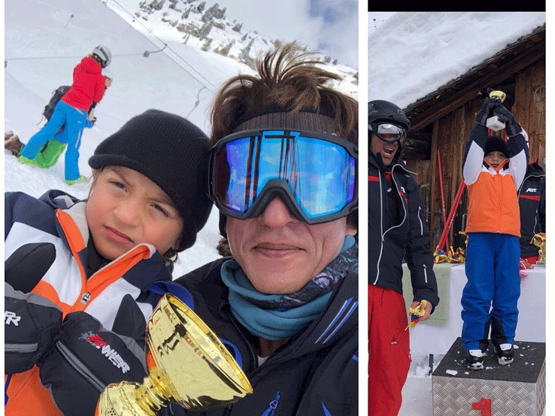 Photo: Shah Rukh Khan flaunts son AbRam's skiing trophy