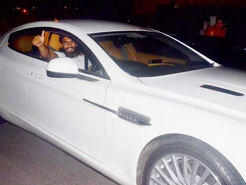 Ranveer Singh looks dapper in grey suit as he takes his Aston