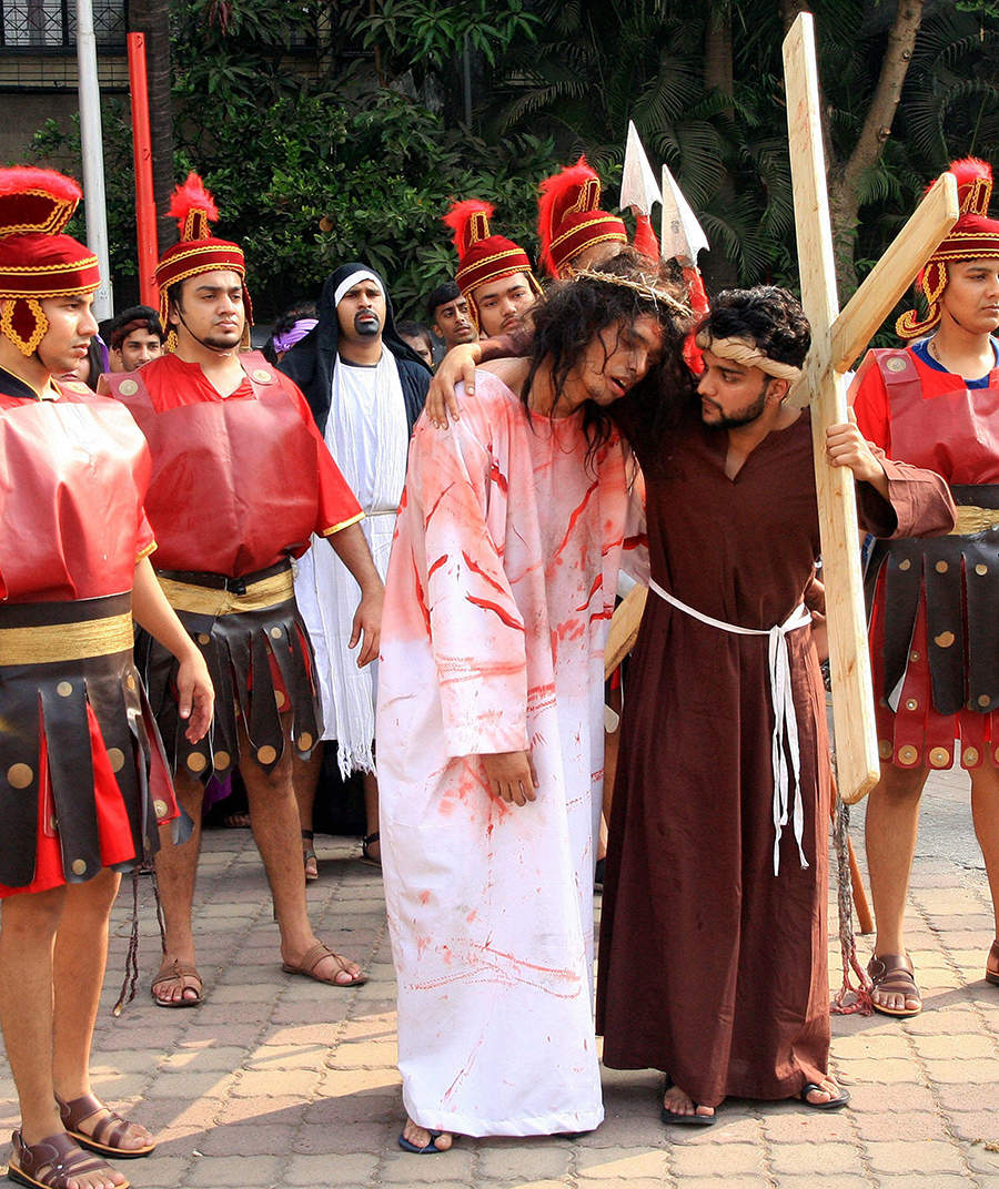 Good Friday: Devotees re-enact the crucifixion of Jesus Christ