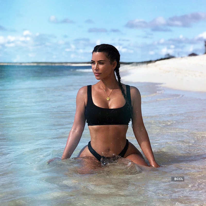 Kim Kardashian creates storm on social media with her bikini pictures