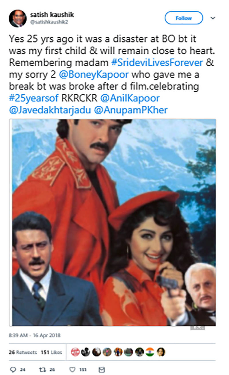 Satish Kaushik remembers Sridevi, apologises to Boney Kapoor for leaving him broke