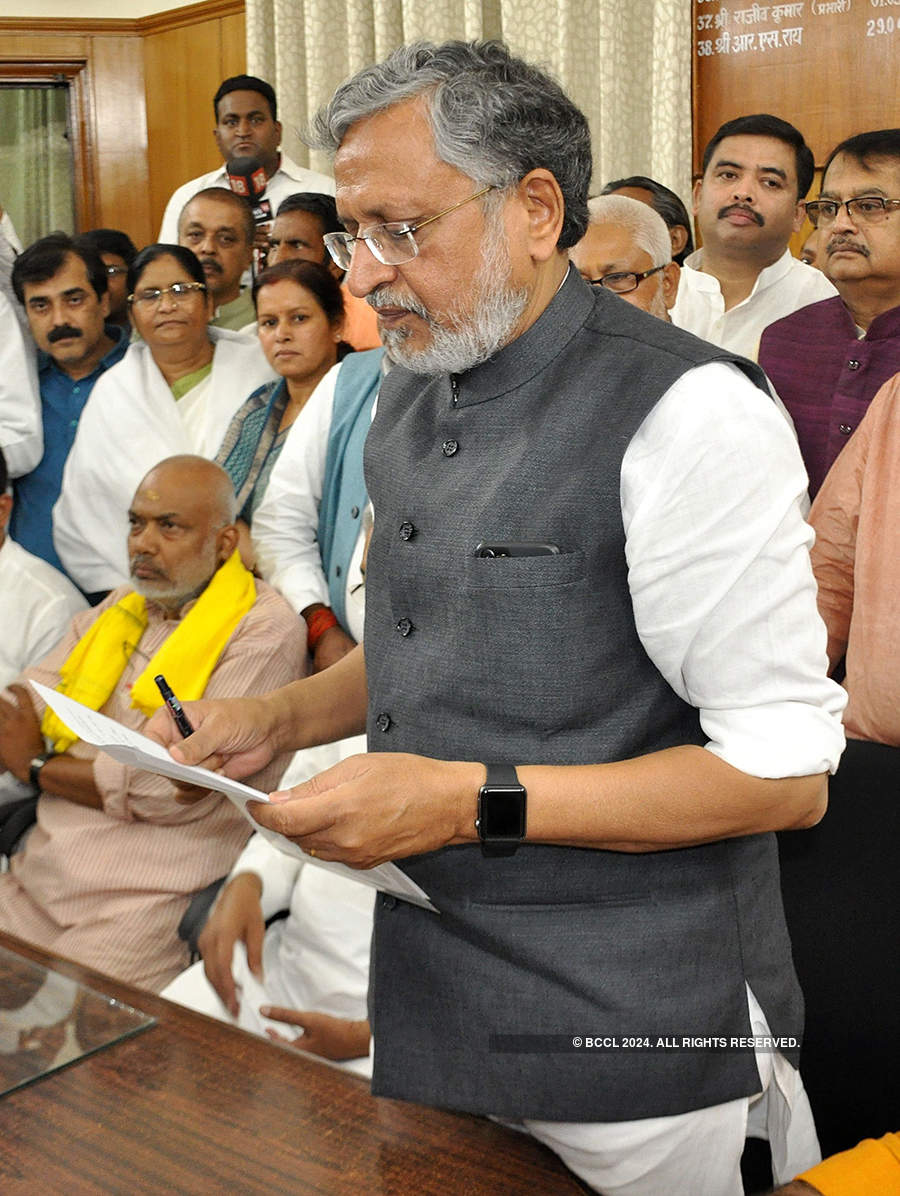 Nitish Kumar, Sushil Modi file nomination papers for Bihar council polls