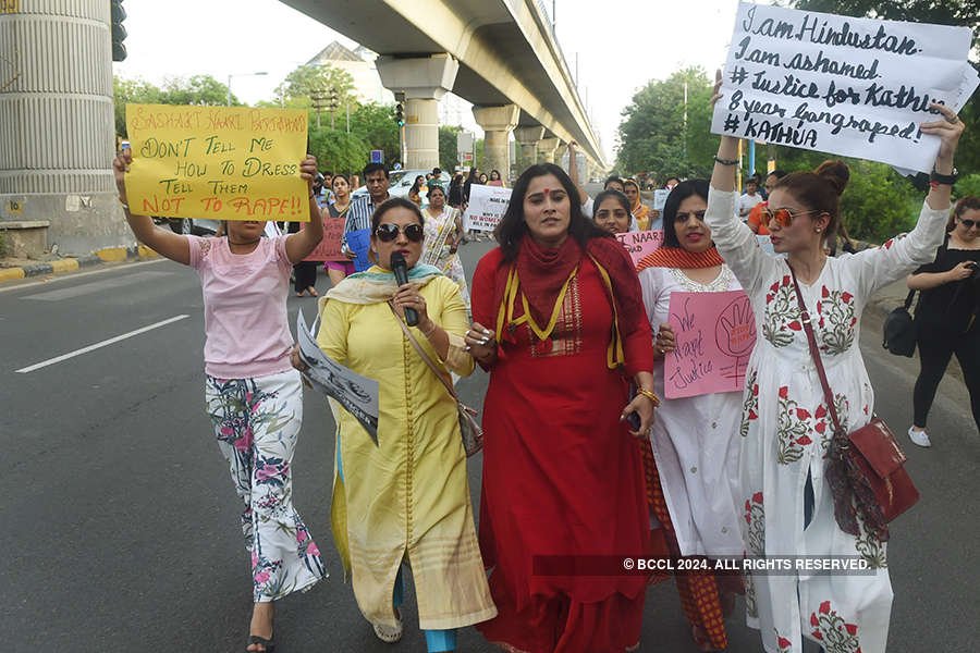 Protest march in Gurgaon against rapes