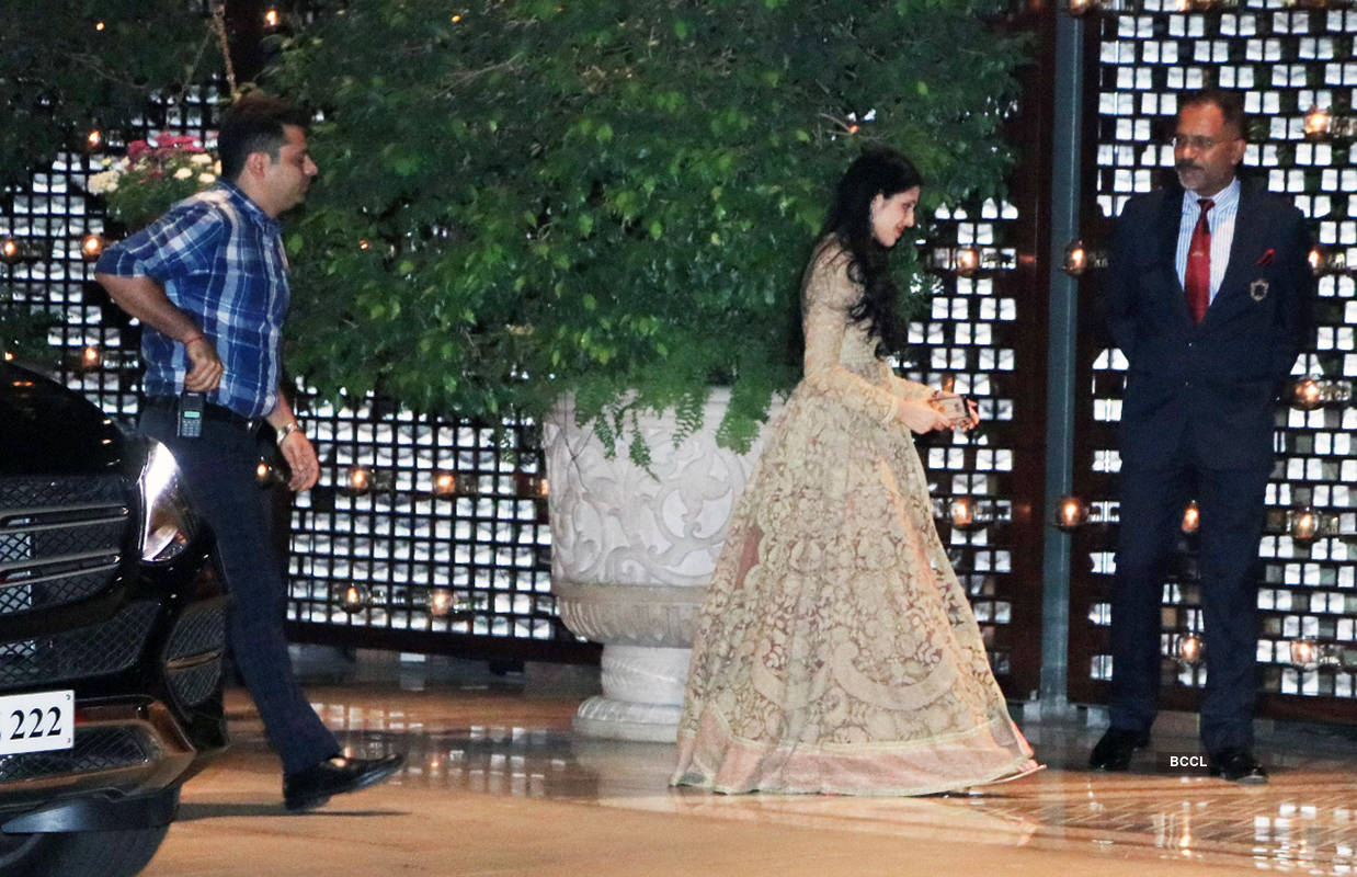 Pictures of Akash Ambani’s fiancée Shloka Mehta, Sachin Tendulkar & Bollywood stars at Ambani's dinner party