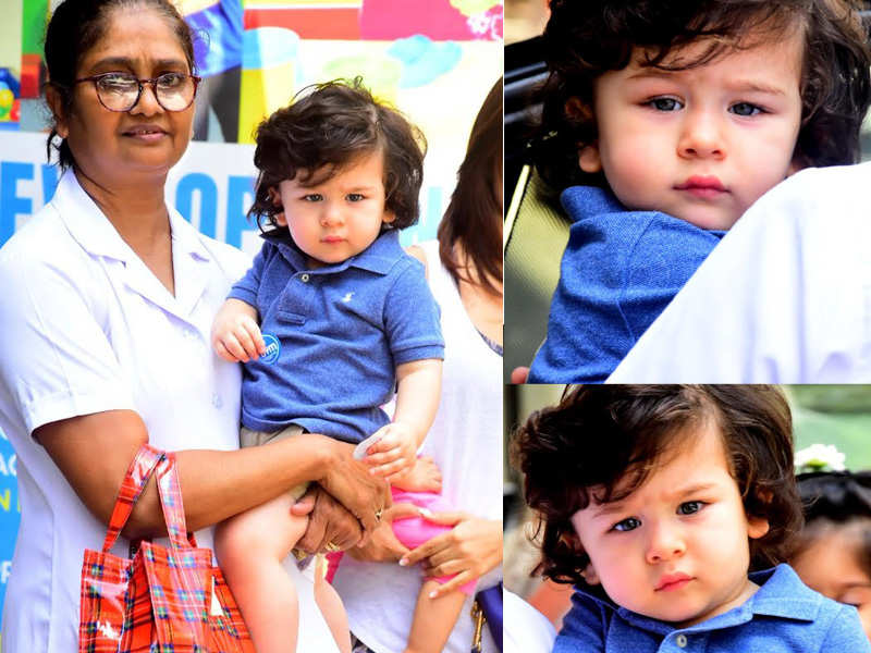 Taimur Ali Khan looks puzzled when clicked outside his playschool
