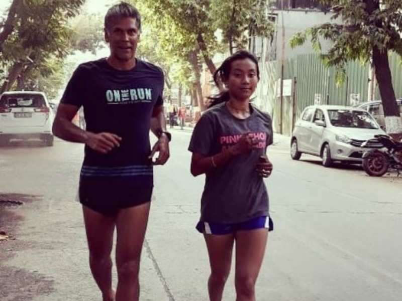 Milind Soman shares a picture of his first run with wife Ankita Konwar