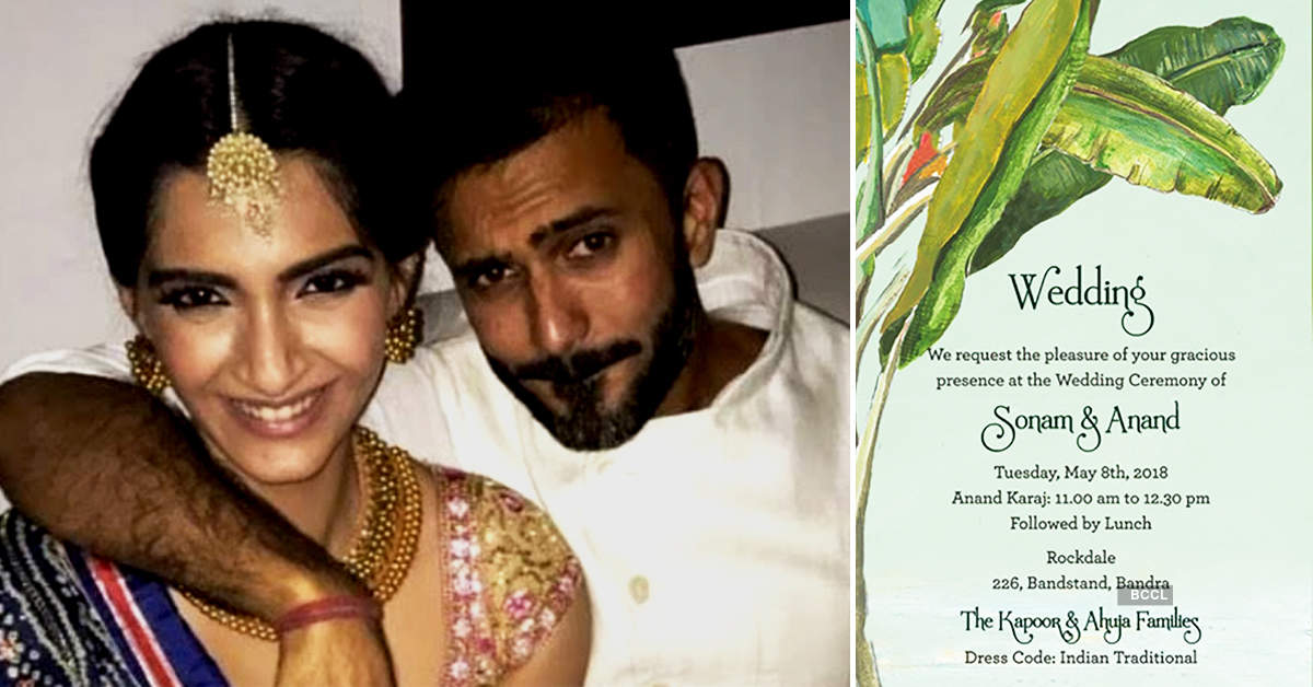 Here are the first photos of Sonam Kapoor & Anand Ahuja’s wedding cards!