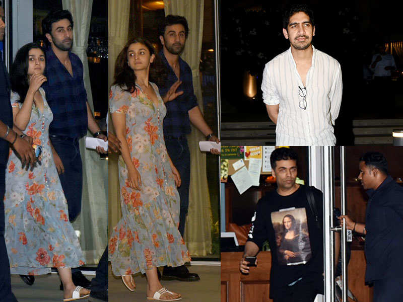 ‘Brahmastra’ stars Alia Bhatt, Ranbir Kapoor join Ayan Mukerji and Karan Johar for a dinner outing