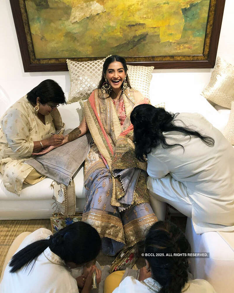 Sonam's mehendi ceremony: Celebs flaunt their ceremonial attires on social media