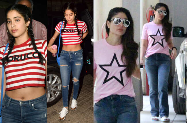 Janhvi Kapoor The Cost Of Janhvi Kapoor And Kareena Kapoor S T Shirts Will Shock You Times Of India the cost of janhvi kapoor and kareena