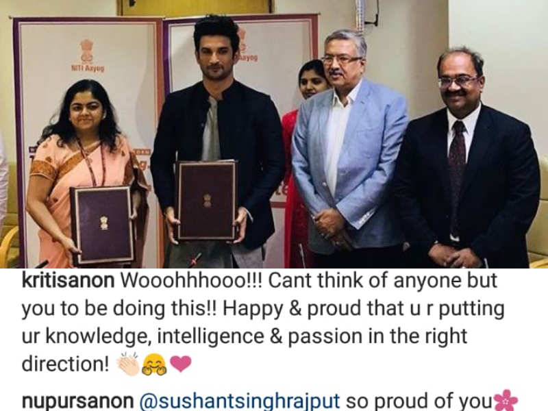Kriti Sanon has the sweetest message for Sushant Singh Rajput as he signs government's women empowerment initiative