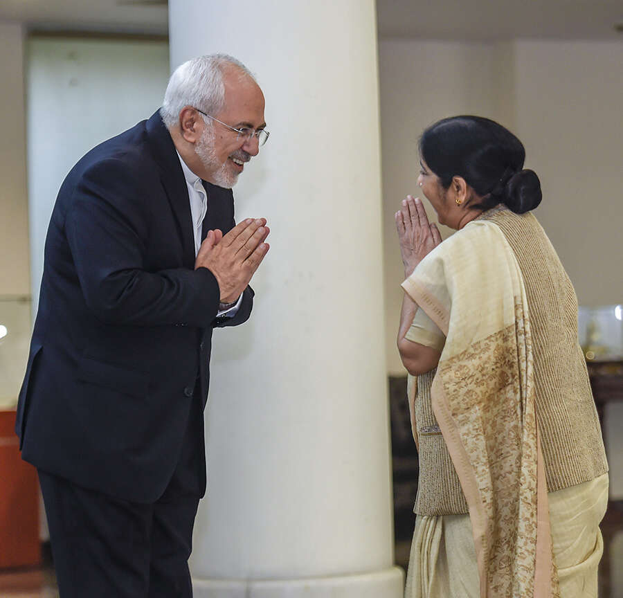 Sushma Swaraj holds bilateral talks with Javad Zarif