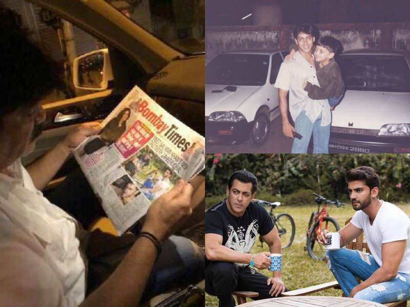 Salman Khan posts his new find Zaheer Iqbal's father's picture reading Bombay Times